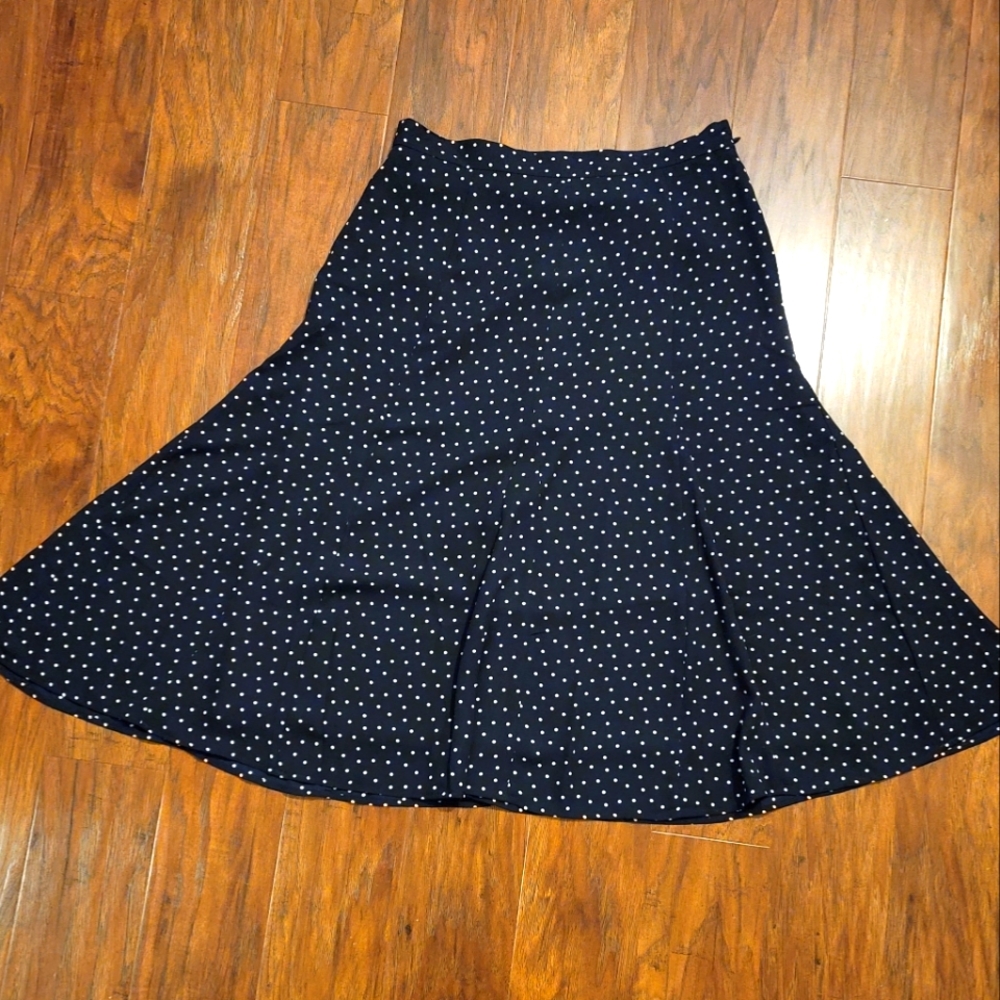 LOFT Polka Dot Midi Skirt